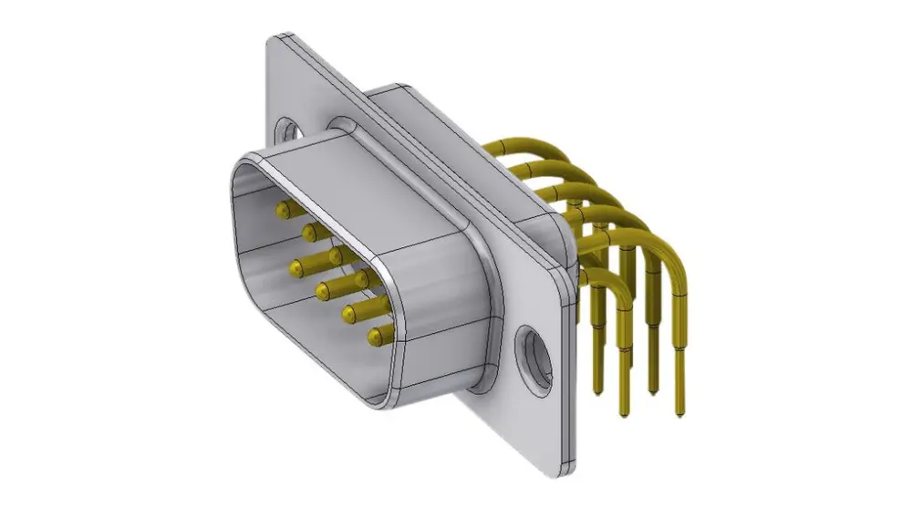 Conector D-sub Deltron Connectors, Serie DT, paso 2.84mm, De 90°, Montaje en orificio pasante, Macho | DT09PYC/2