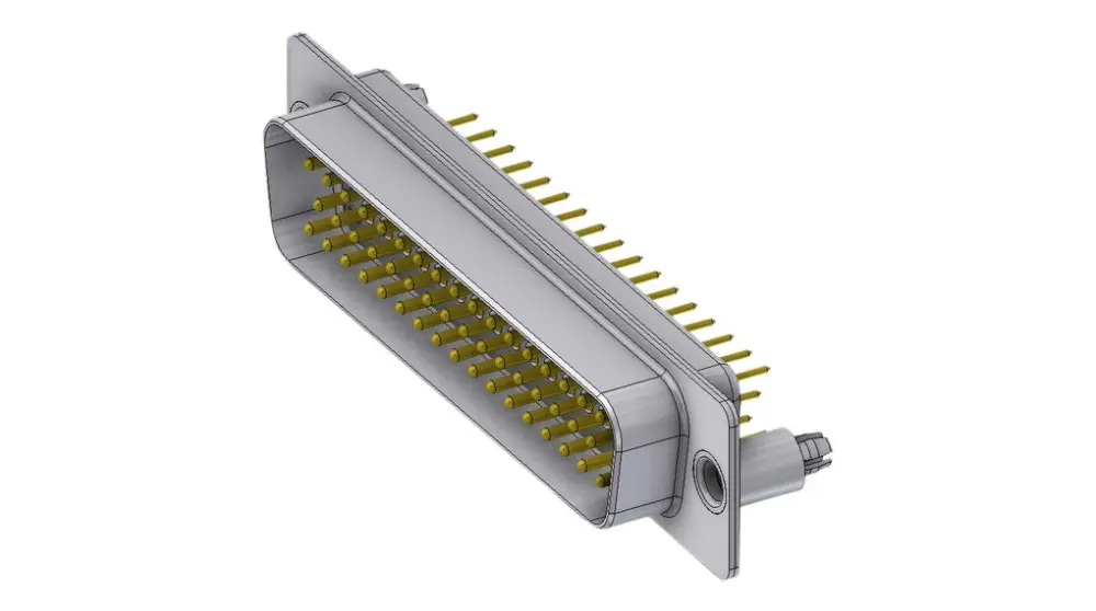 Conector D-sub PCB Deltron Connectors, Serie DTS, paso 2.84mm, Recto, Montaje en orificio pasante, Macho | DTS50PY/2M86UN