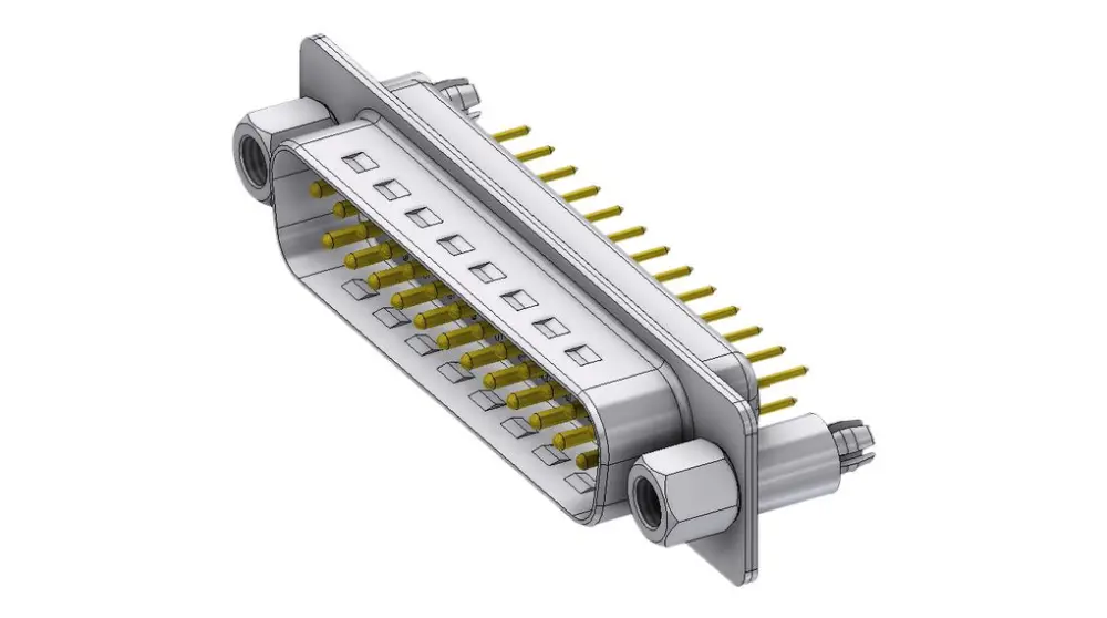 Conector D-sub PCB Deltron Connectors, Serie DTS, paso 2.84mm, Recto, Montaje en orificio pasante, Macho | DTS25PY/2M86UNB5