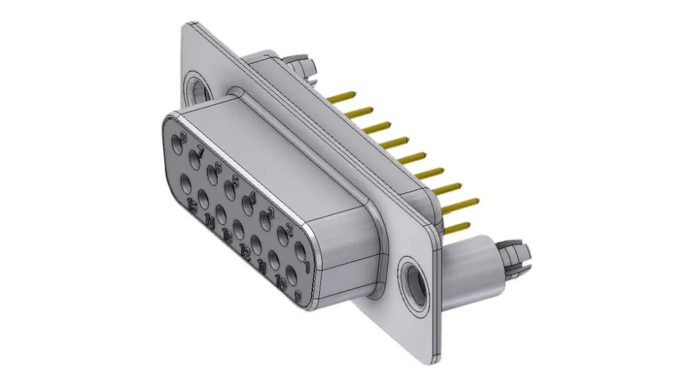Conector D-sub PCB Deltron Connectors, Serie DTS, paso 2.84mm, Recto, Montaje en orificio pasante, Conector hembra | DTS15...