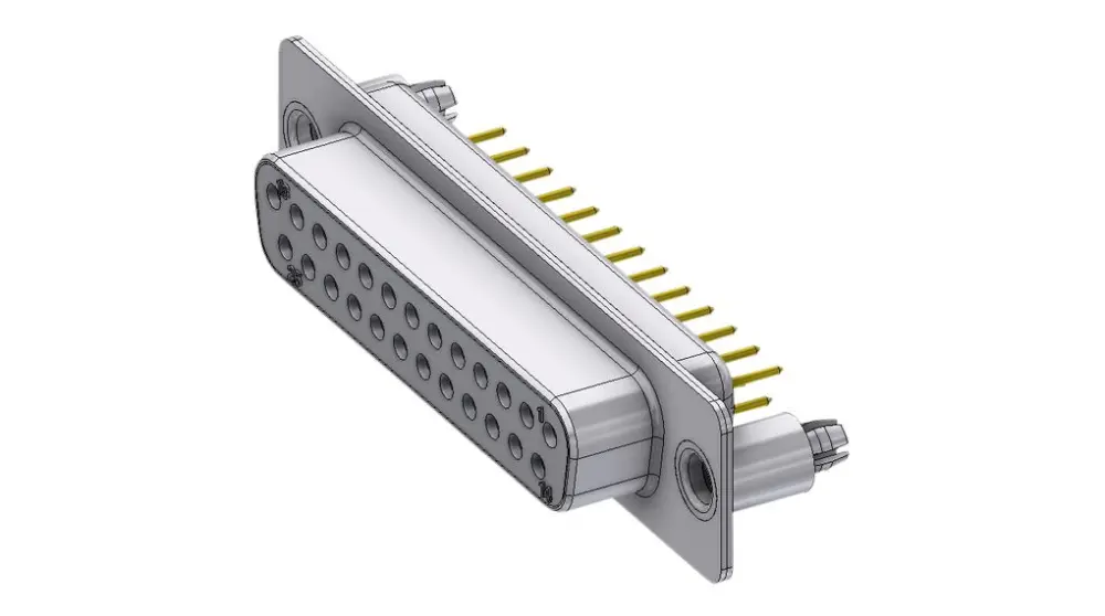 Conector D-sub PCB Deltron Connectors, Serie DTS, paso 2.84mm, Recto, Montaje en orificio pasante, Conector hembra | DTS25...