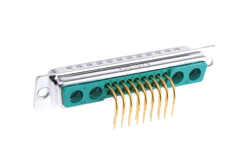 Conector D-sub FCT from Molex, Serie FM, Ángulo de 90° , Orificio Pasante, Macho, Terminación Soldador, 5.0A | FM21WA4P...