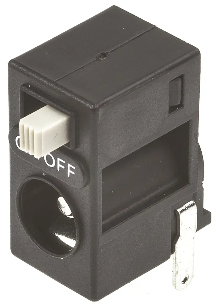 Conector DC hembra , Ø int. 2.5mm, Ø ext. 6.5mm, Montaje en PCB, 2.0A