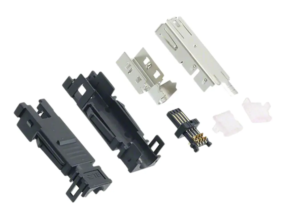 Conector jack en miniatura de E/S TE Connectivity serie Type I Negro Aleación de Cobre Montaje de Cable Recto 8 vías | 2...