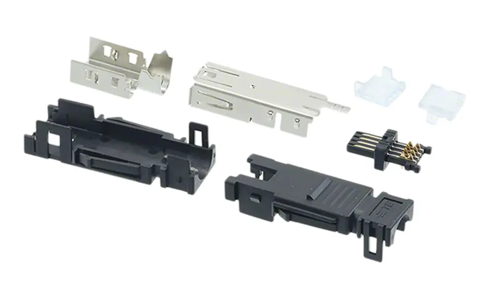 Conector jack en miniatura de E/S TE Connectivity serie Type II Azul Aleación de Cobre Montaje de Cable Recto 8 vías | 1...