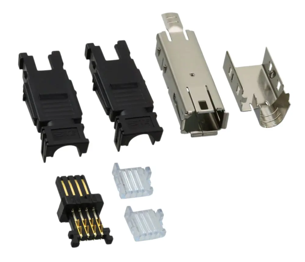 Conector jack en miniatura de E/S TE Connectivity serie Type I Negro Aleación de Cobre Montaje de Cable Recto 8 vías | 2...