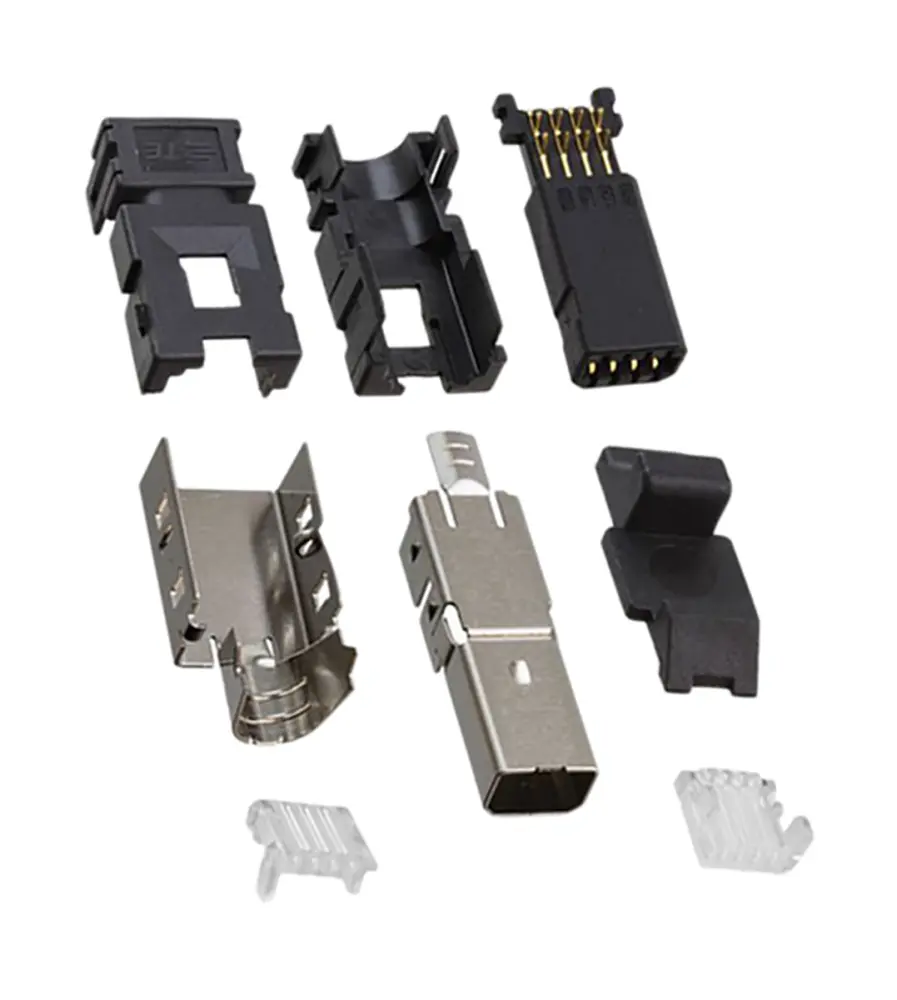 Conector macho en miniatura de E/S TE Connectivity serie Type I Negro Aleación de Cobre Montaje de Cable Recto 8 vías | ...