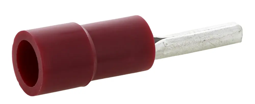 Conector de contactos de crimpado, Aislado, Revestimiento de Estaño, diám. 1.9mm, long. 10mm, Rojo, 0.5mm² No