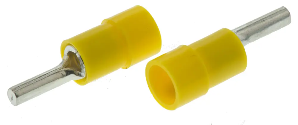 Conector de contactos de crimpado, Aislado, Revestimiento de Estaño, diám. 2.8mm, long. 10mm, Amarillo, 4mm² No