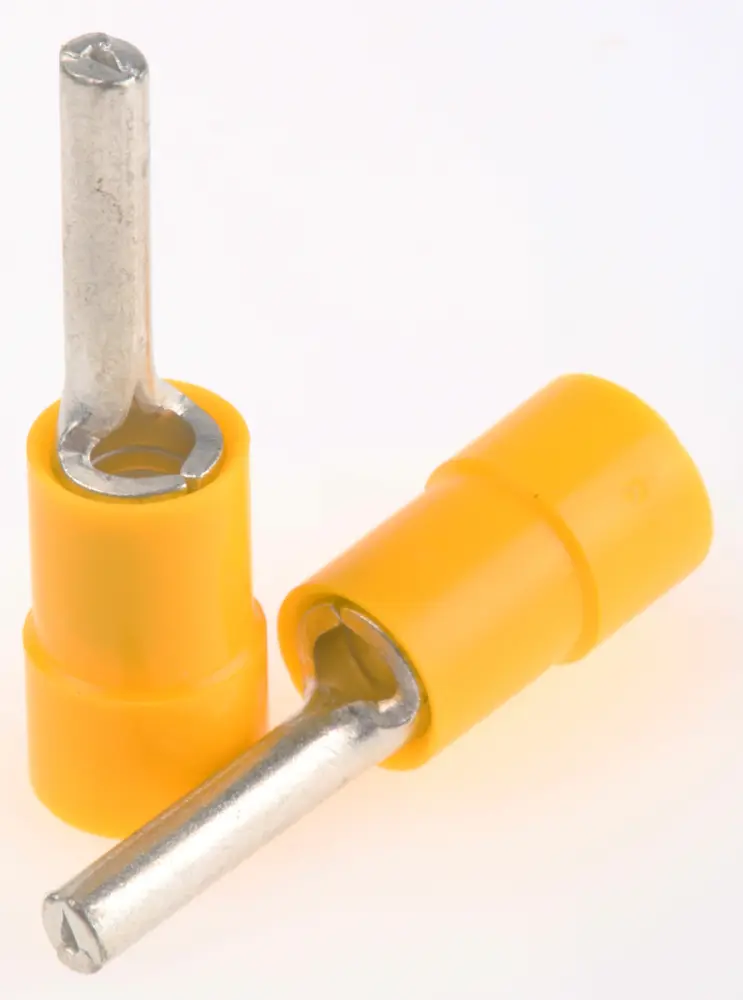 Conector de contactos de crimpado, Aislado, Revestimiento de Estaño, diám. 2.8mm, long. 14mm, Amarillo, 4mm² No