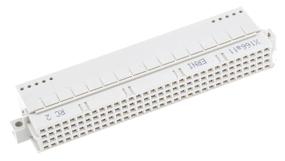 Conector DIN 41612 ERNI 384850, 2.54mm, 128 contactos, 4 filas, Ángulo de 90°, Hembra, tipo RD, Soldador | 384850 / 3848...