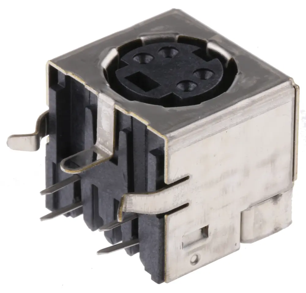 Conector DIN acodado Hembra TE Connectivity de 4 vías | 5749181-1
