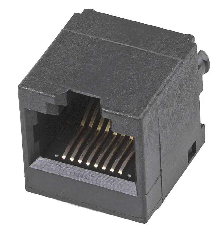 Conector RJ45 Cat4 Hembra Bel-Stewart serie SS-65, de 8P8C vías, apantallamiento UTP | SS-650810--NF