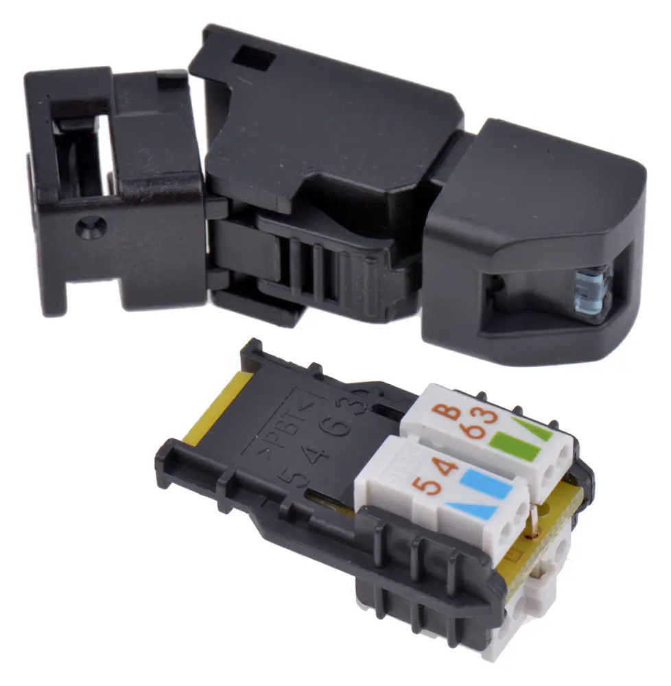 Conector RJ45 Cat6a Macho Telegartner serie UFP8, de 8P8C vías, no apantallado | J00026A3111