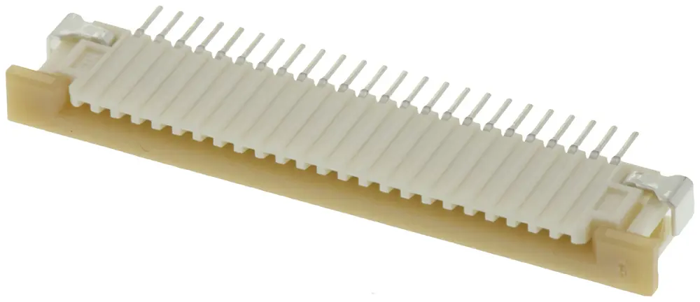 Conector FPC hembra Ángulo de 90° Molex serie FFC/FPC SMT de 24 vías, paso 1mm, 1 fila, para soldar | 52271-2479