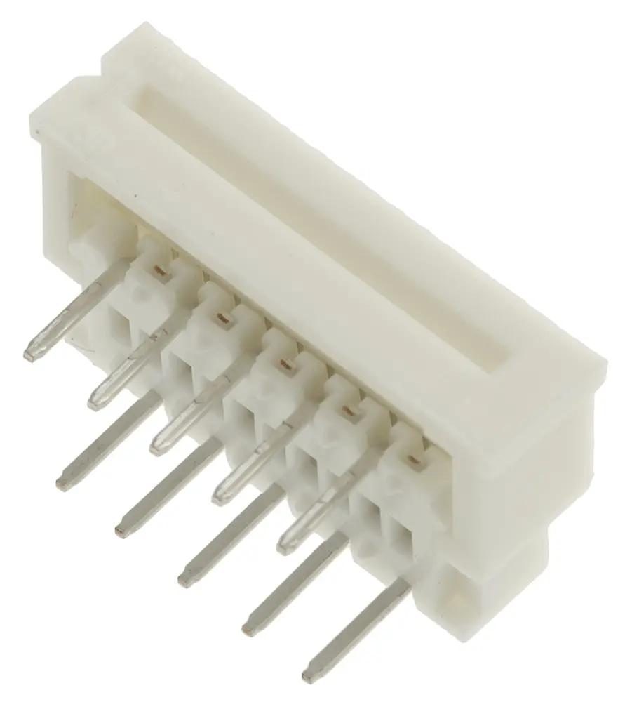 Conector FPC hembra Ángulo de 90° Molex serie FFC/FPC THROUGH HOLE de 10 vías, paso 1.25mm, 1 fila, para soldar, | 39-5...
