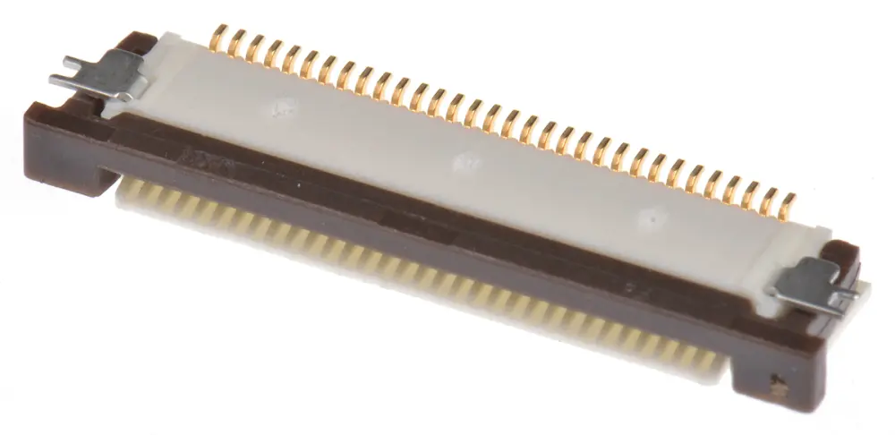 Conector FPC hembra Ángulo de 90° Molex serie FFC/FPC SMT de 32 vías, paso 0.5mm, 1 fila, para soldar | 54104-3231