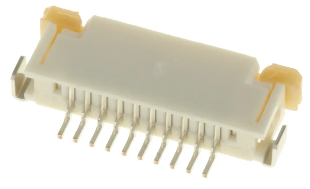 Conector FPC hembra Ángulo de 90° Molex serie 52207 de 10 vías, paso 1mm, 1 fila, para soldar | 522071033