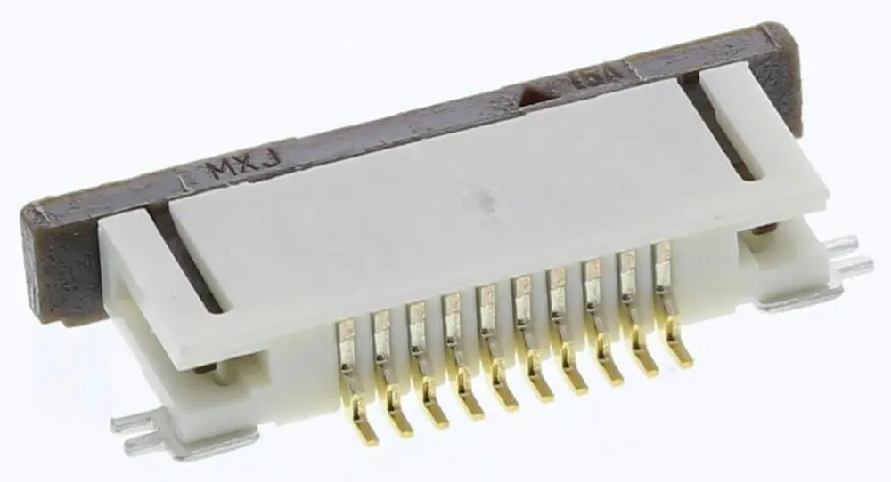 Conector FPC hembra Ángulo de 90° Molex serie FFC/FPC SMT de 10 vías, paso 0.5mm, 1 fila, para soldar | 52746-1071
