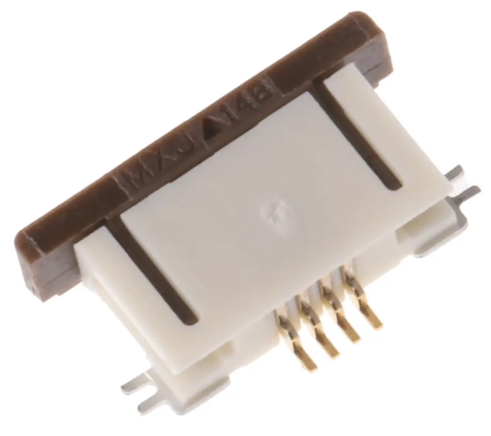Conector FPC hembra Ángulo de 90° Molex serie FFC/FPC SMT de 4 vías, paso 0.5mm, 1 fila, para soldar | 52746-0471