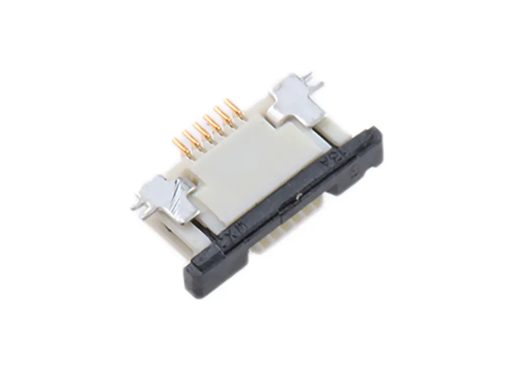 Conector FPC hembra Ángulo de 90° Molex serie FFC/FPC SMT de 6 vías, paso 0.5mm, 1 fila, para soldar | 52745-0697