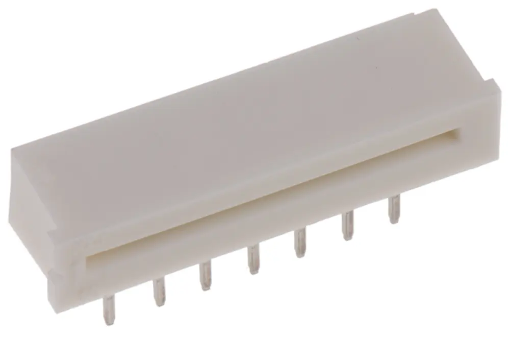 Conector FPC hembra Ángulo de 90° Molex de 14 vías, paso 1.25mm, 1 fila, para soldar, Montaje en orificio pasante | 39-...