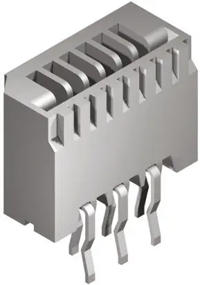 Conector FPC hembra Recto Molex serie FFC/FPC THROUGH HOLE de 7 vías, paso 1.25mm, 1 fila, para soldar, Montaje en | 5204...