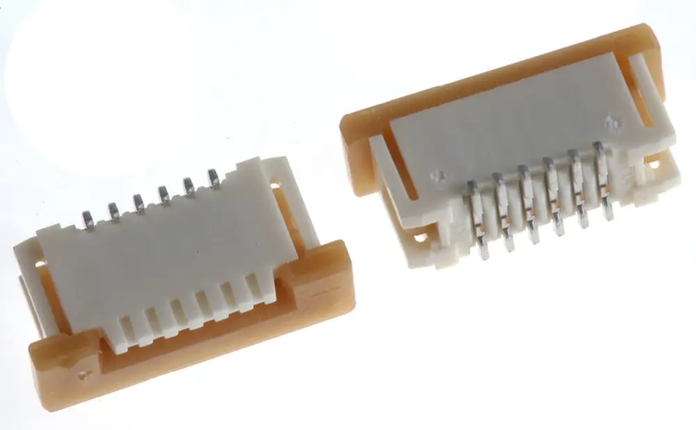 Conector FPC hembra Recto Molex serie FFC/FPC SMT de 6 vías, paso 1mm, 1 fila, para soldar | 52610-0672