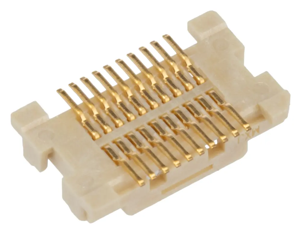 Conector hembra para PCB Molex serie SlimStack 52991, de 20 vías en 2 filas, paso 0.5mm, 50 V, 500mA, Montaje | 52991-0208