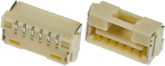 Conector hembra para PCB Ángulo de 90° Molex serie CLIK-Mate 502386, de 6 vías en 1 fila, paso 1.25mm, 50 V, 12A, | 502...