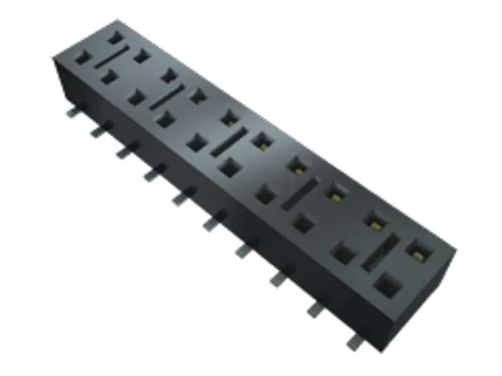 Conector hembra para PCB Samtec serie HLE, de 3 vías en 2 filas, paso 2.54mm, Montaje Superficial, para soldar | HLE-103-...