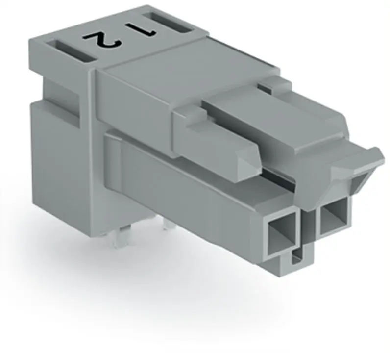 Conector hembra para PCB En Ángulo WAGO serie 890, de 2 vías en 1 fila, paso 4.4mm, Encaje Presión, terminación | 890-...