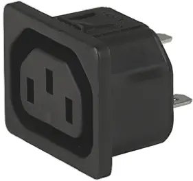 Conector IEC C13 hembra Schurter, Recto, Encaje Presión, 250 V, 15A | 6600.4315.