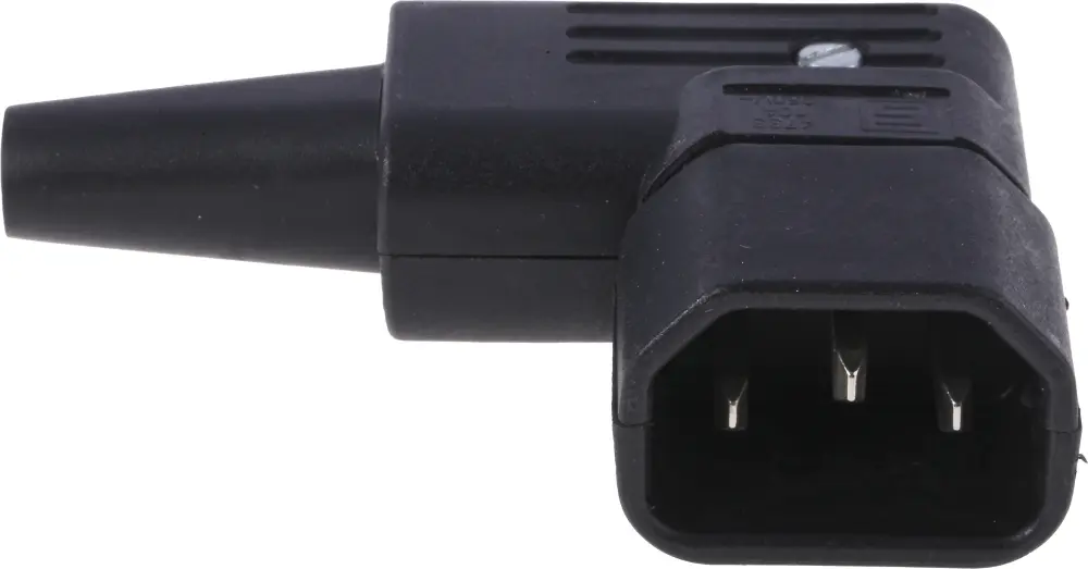 Conector IEC C14 macho Schurter, Ángulo de 90° , Montaje de Cable, 250 V, 10A | 4733