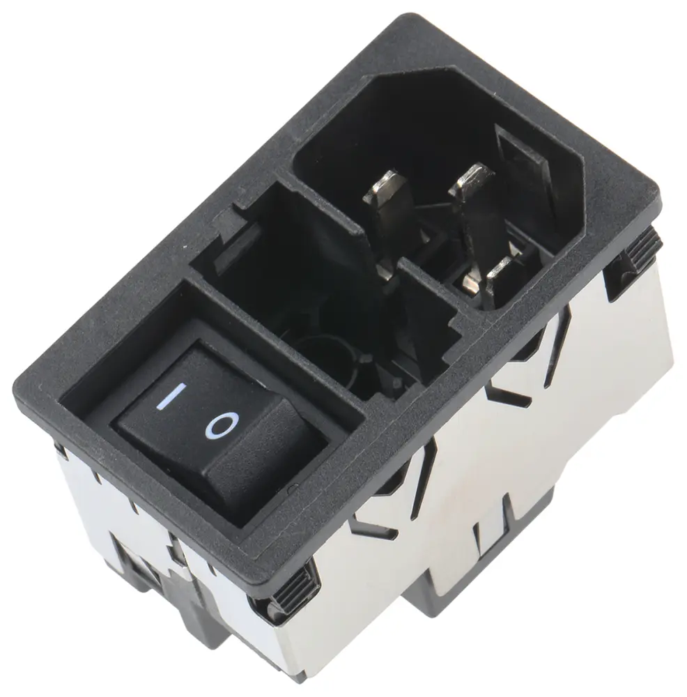 Conector IEC C14 macho Schurter, Recto, Encaje Presión, 250 V, 10A | KM01.1205.11