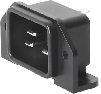 Conector IEC C20 macho Schurter, Recto, Montaje en Panel, 250 V, 16A, con interruptor | 6163.0019