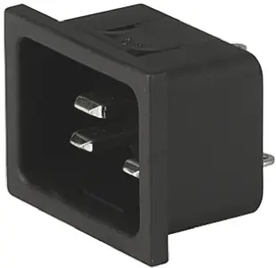 Conector IEC C20 macho Schurter, Recto, Encaje Presión, 250 V, 20A | 4793.5