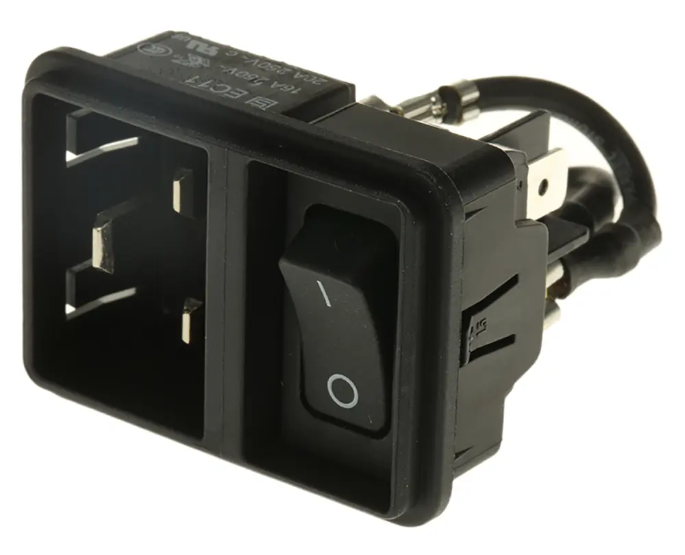 Conector IEC C20 macho Schurter, Recto, Encaje Presión, 250 V, 20A | EC11.0001.201