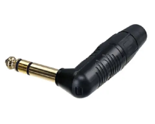 Conector jack macho estéreo de 1/4 Ángulo de 90° Macho Re- Products, Montaje de Cable | RP3RC-BAG
