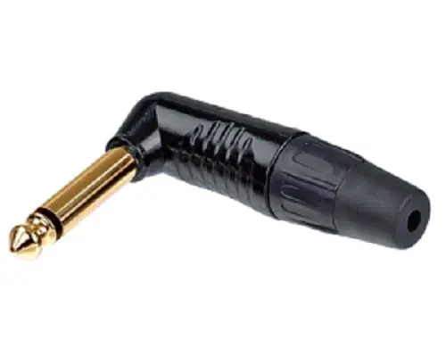Conector jack macho mono de 1/4 Ángulo de 90° Macho Re- Products, Montaje de Cable | RP2RC-B