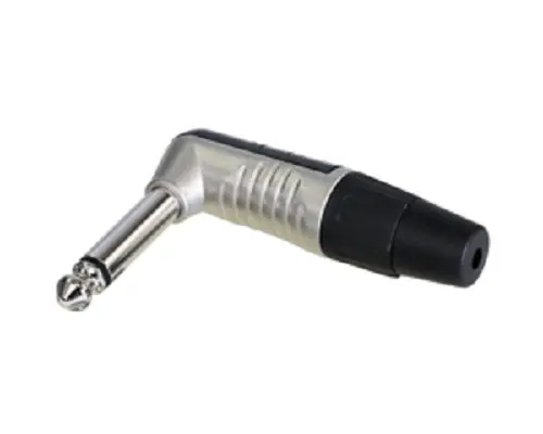 Conector jack macho mono de 1/4 Ángulo de 90° Macho Re- Products, Montaje de Cable | RP2RC
