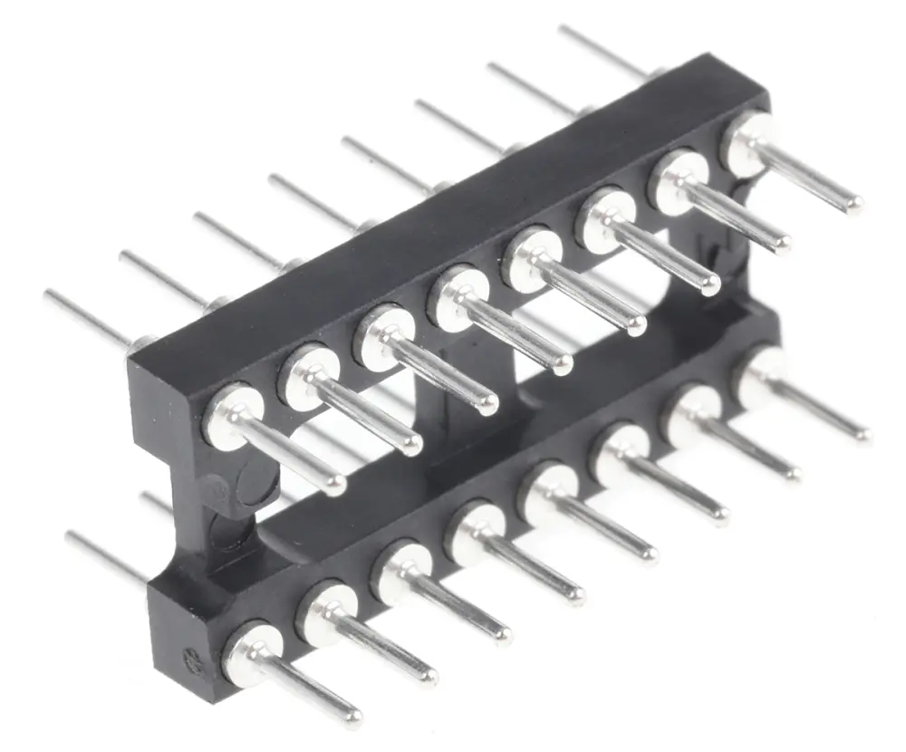 Conector macho DIL paso 2.54mm 16 pines Montaje Orificio Pasante, contactos de Estaño | POS-316-S037-99 E-TEC