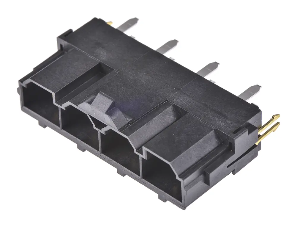 Conector macho para PCB Molex serie Mini-Fit Sr. de 4 vías, 1 fila, paso 10.0mm, para soldar, Montaje en orificio | 42819...
