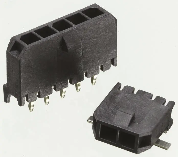 Conector macho para PCB Ángulo de 90° Molex serie Micro-Fit 3.0 de 3 vías, 1 fila, paso 3.0mm, para soldar, Montaje en ...