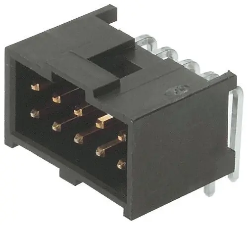 Conector macho para PCB Ángulo de 90° Molex serie C-Grid III de 34 vías, 2 filas, paso 2.54mm, para soldar, Montaje en ...
