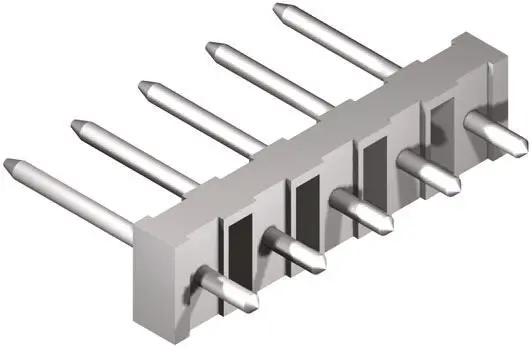 Regleta de pines Molex serie KK 508 de 4 vías, 1 fila, paso 5.08mm, para soldar, Montaje en orificio pasante | 10-08-1041