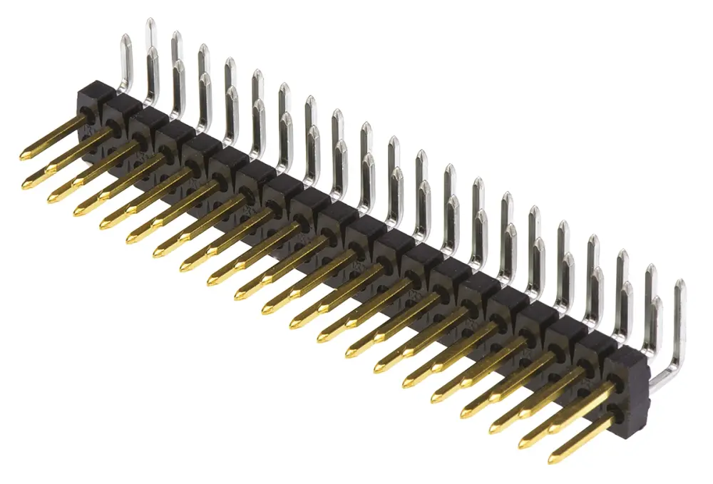Regleta de pines Ángulo de 90° Molex serie C-Grid III de 40 vías, 2 filas, paso 2.54mm, para soldar, Montaje en | 90122...