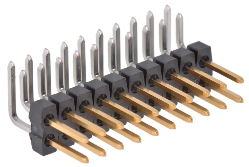 Regleta de pines Ángulo de 90° Molex serie C-Grid III de 20 vías, 2 filas, paso 2.54mm, para soldar, Montaje en | 90122...