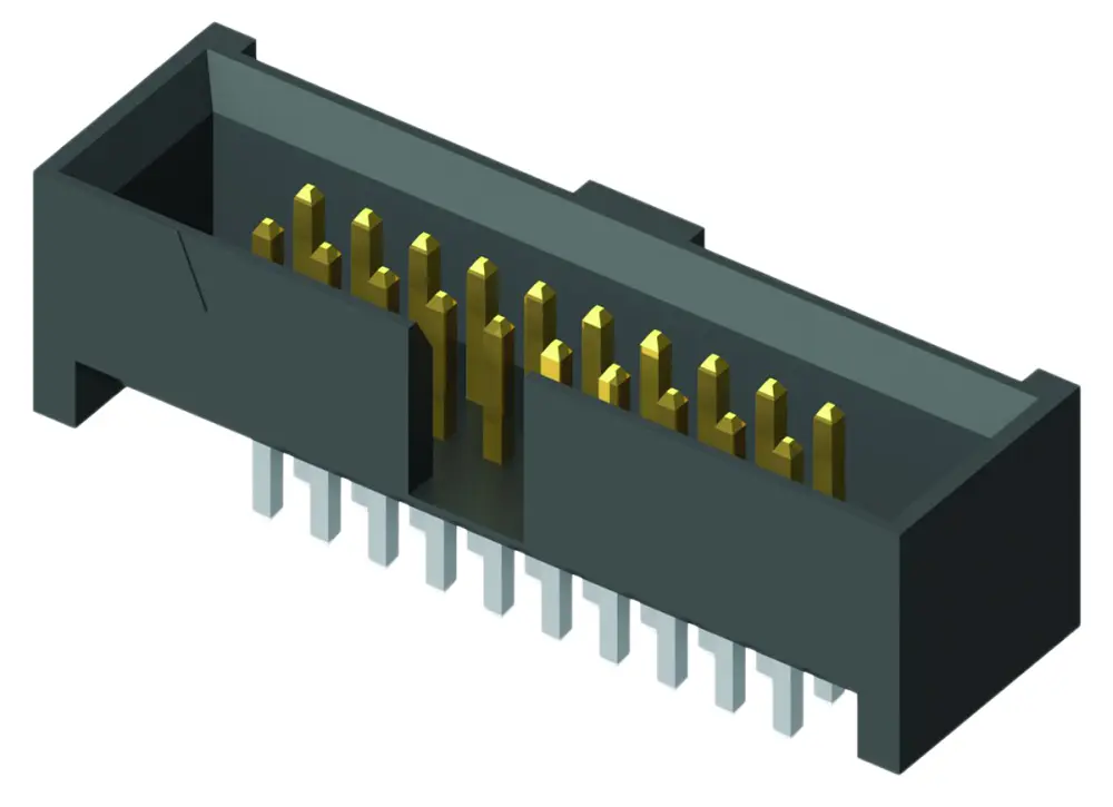 Conector macho para PCB Samtec serie SHF de 50 vías, 2 filas, paso 1.27mm, para soldar, Montaje en orificio pasante | SHF...