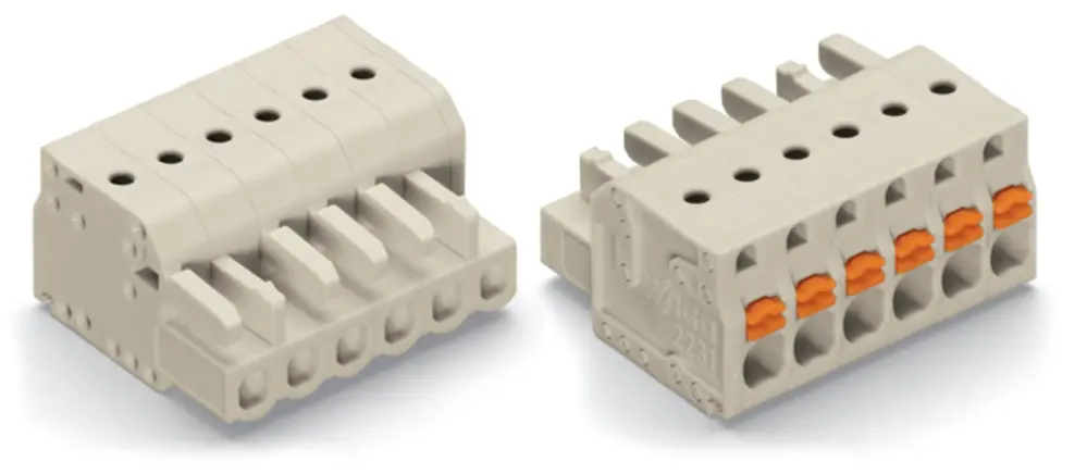 Conector de iluminación Hembra 2721, 6 Polos, Montaje enchufable, 16A | 2721-106/026-000 WAGO